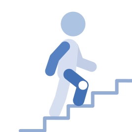 Ascend stairs
step-over-step
with ease